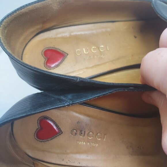 Gucci Black Leather Peyton GG Web Detail Shoe - Picture 5 of 8